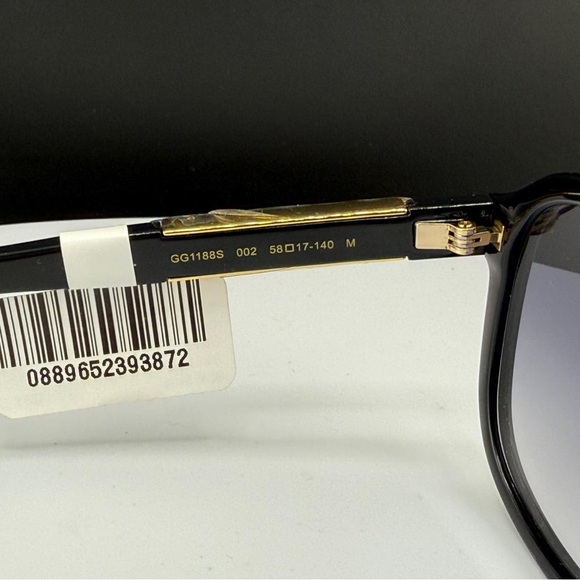 Gucci Sunglasses Black Frames with Gold Logo GG1188S. New with tags & case main image 6